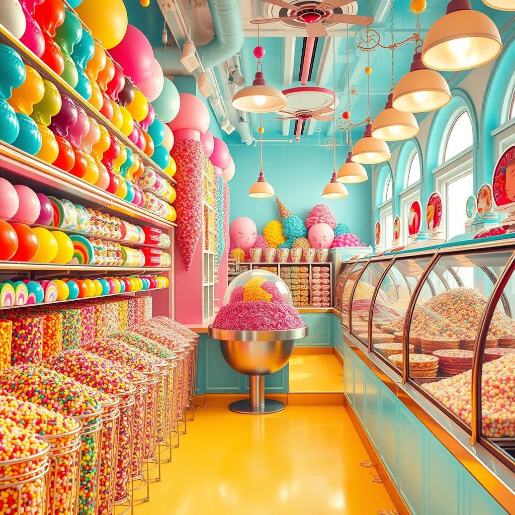 Colorful Ice Cream Shop in a Dreamscape Style