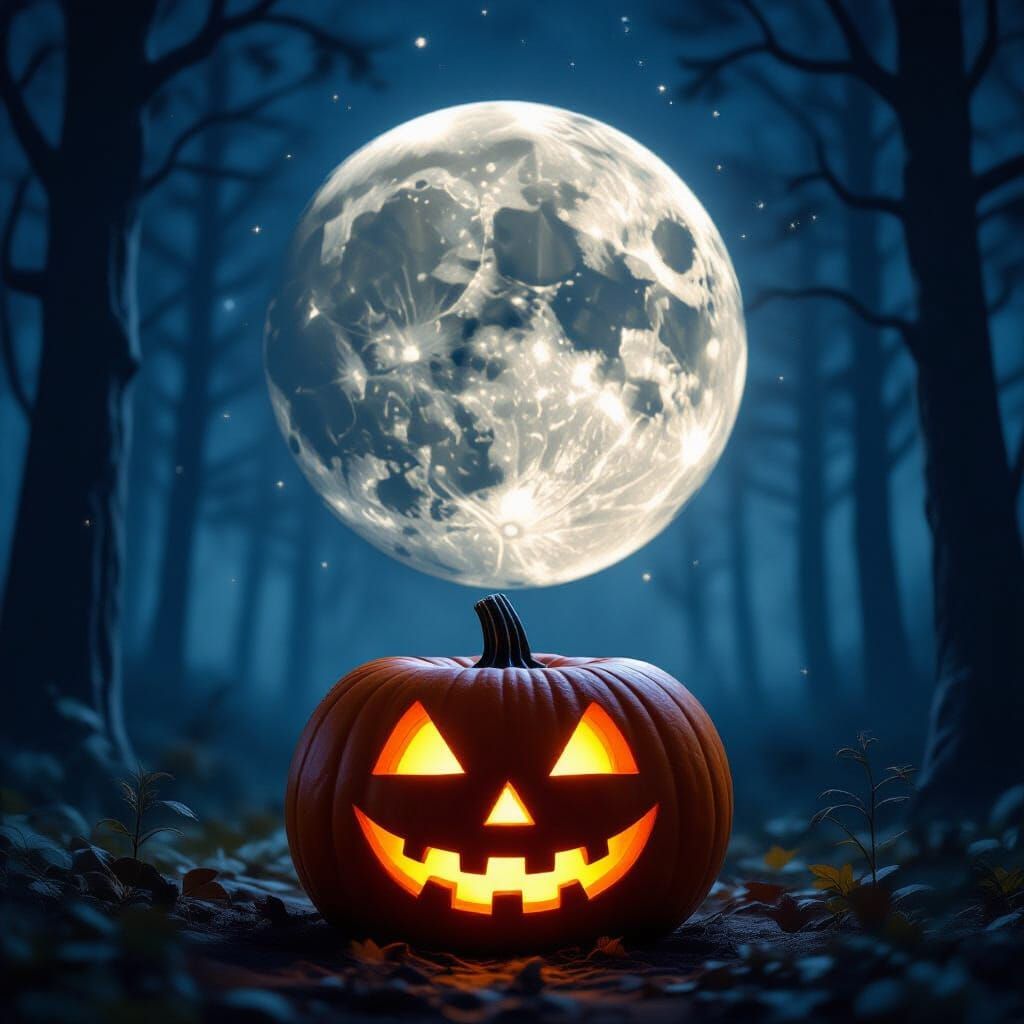 moon carved into a jack-o-lantern