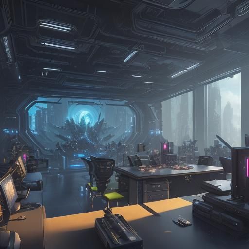 Futuristic Office Concept Art in Unreal Engine 5