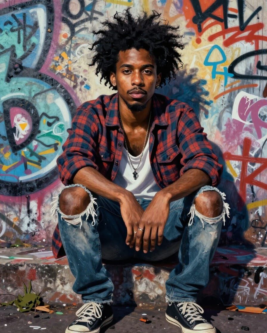 Badr Simpson in Urban Grunge Style