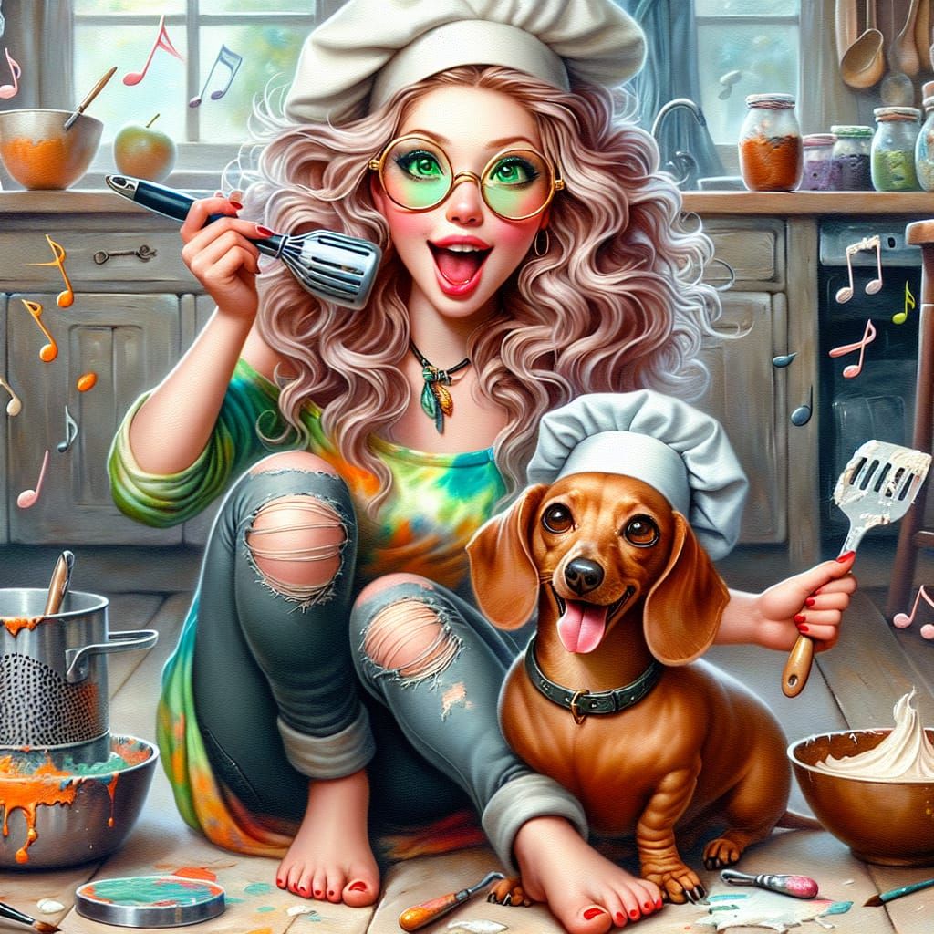 Whimsical, painterly fantasy art, oil paint splatters, intui...