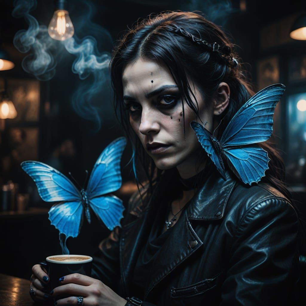 Goth Fashion Model in Cyberpunk Chrome