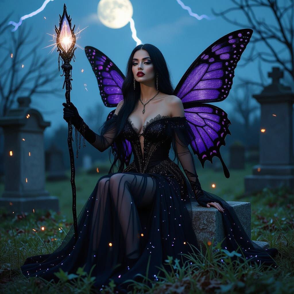 Fairy Goddess in Graveyard, Cinematic Film Still