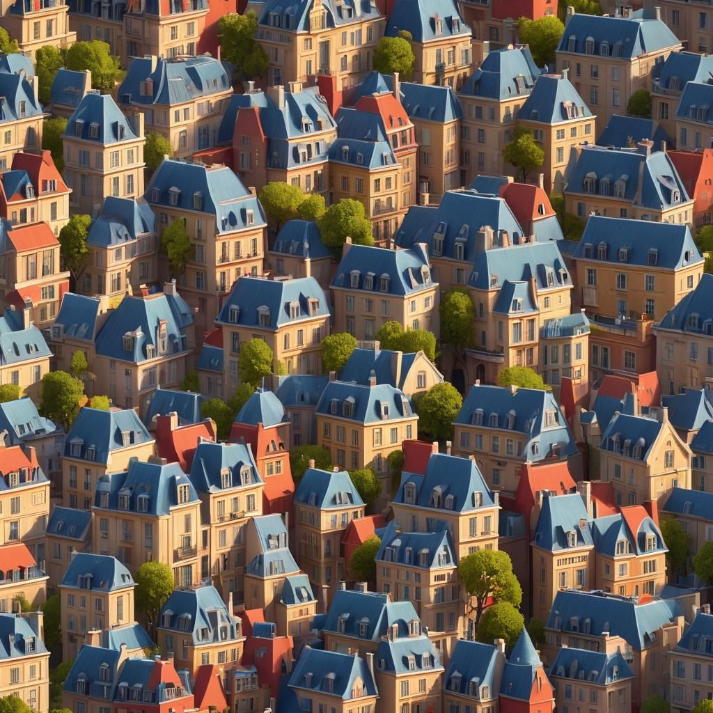Cartoon Scene in Paris as 3D Digital Art