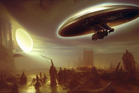 Alien Spaceship Crash Landing in Medieval Castle