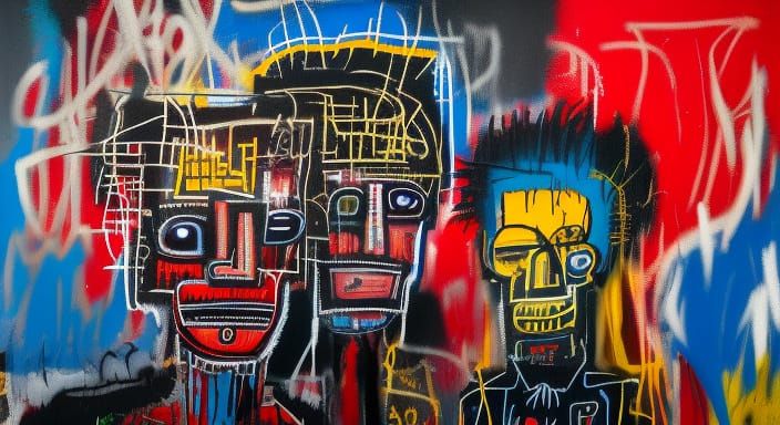 Boy and Dog in Neo-Expressionist Style