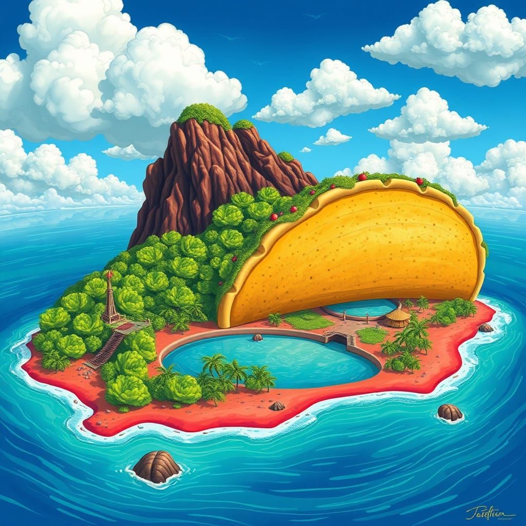 Taco Island: A Whimsical Mexican Landscape