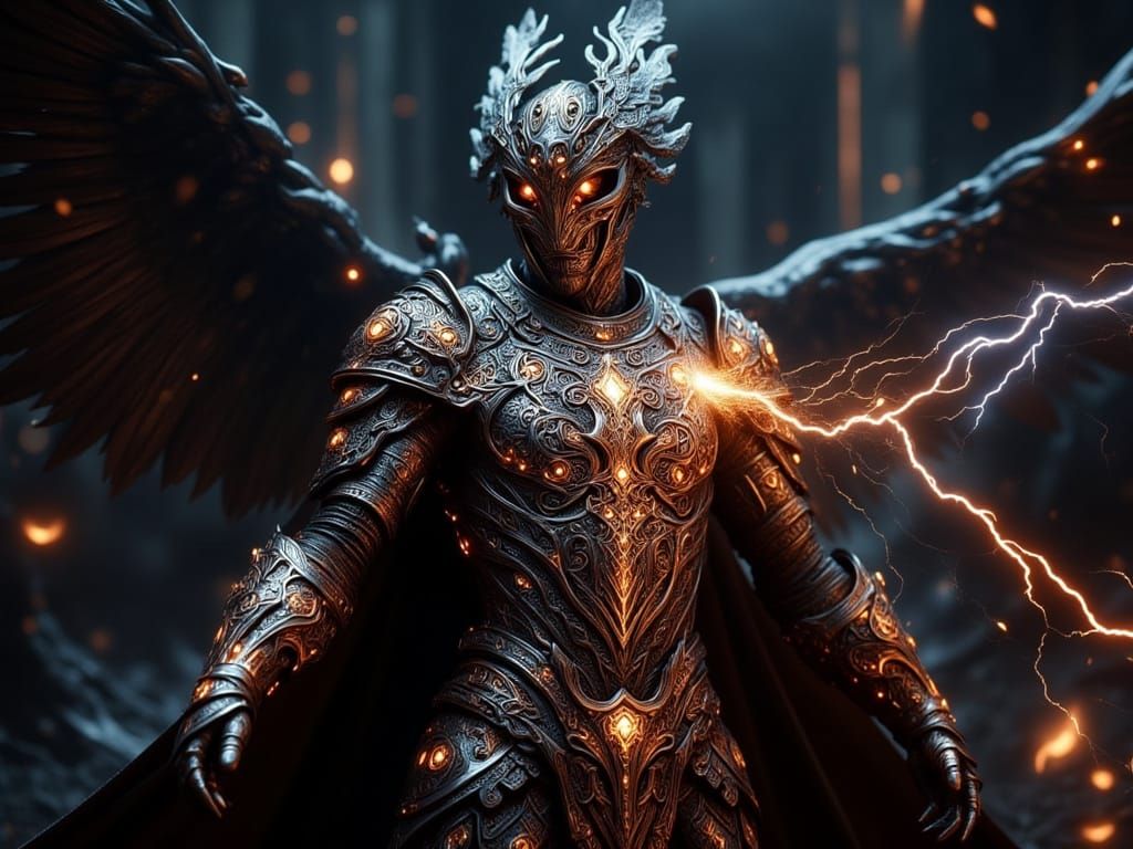 Forged Celtic Armor with Glowing Runes