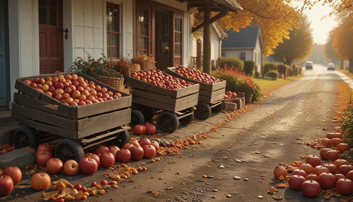 Rustic Farmstand Overflowing with Autumn Bounty