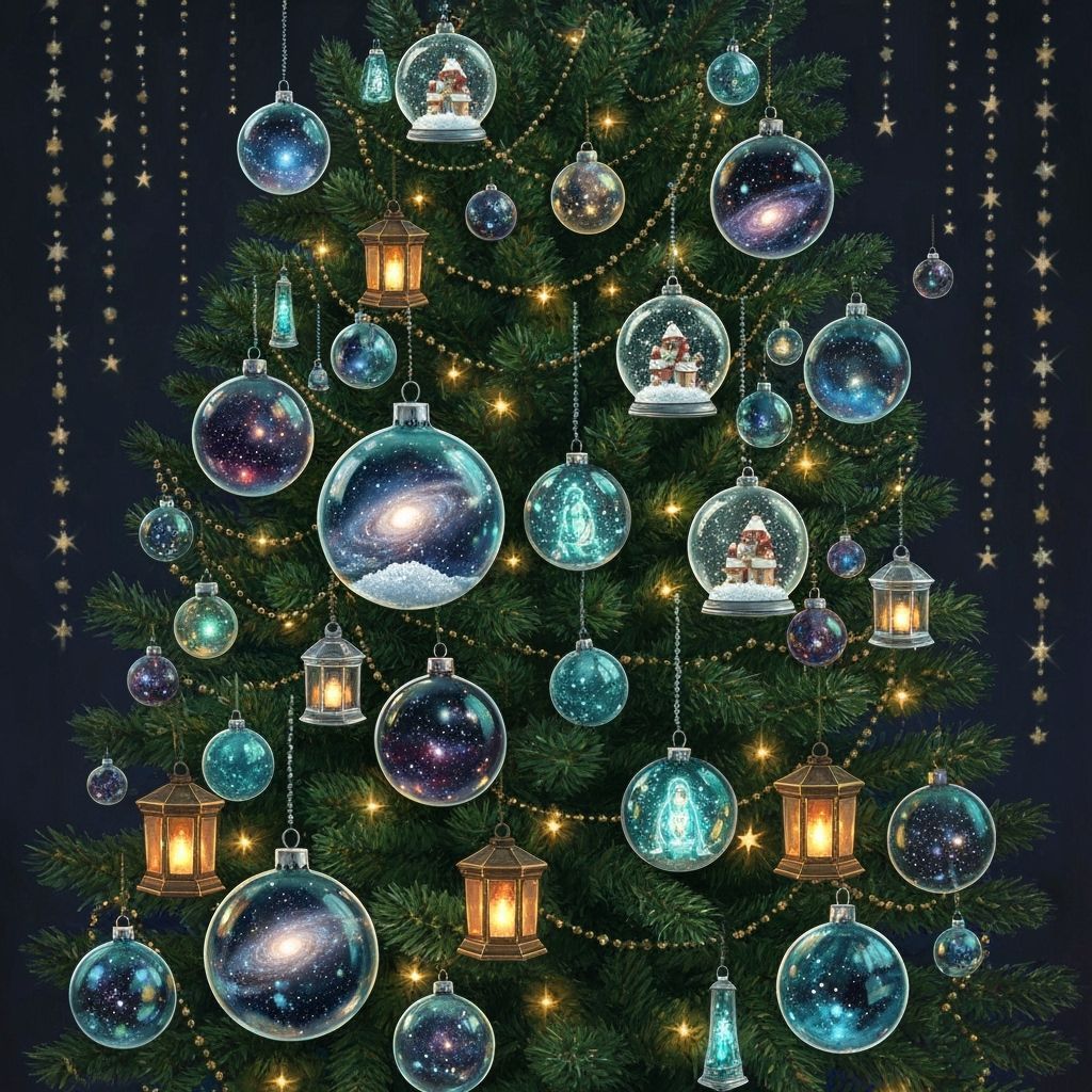Magical Christmas Tree With Galactic and Lantern Ornaments