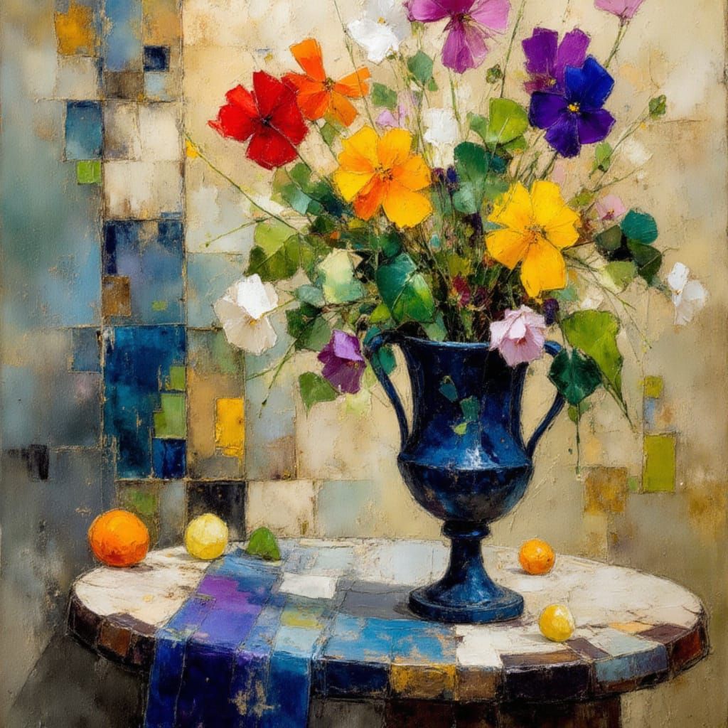 Abstract Folk Art Inspired by Masters