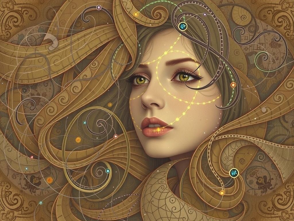 Sacred Geometry Goddess in Vibrant Textile Art