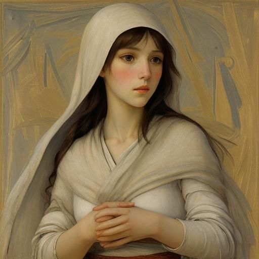 Figure Wrapped in Canvas in Portrait Style