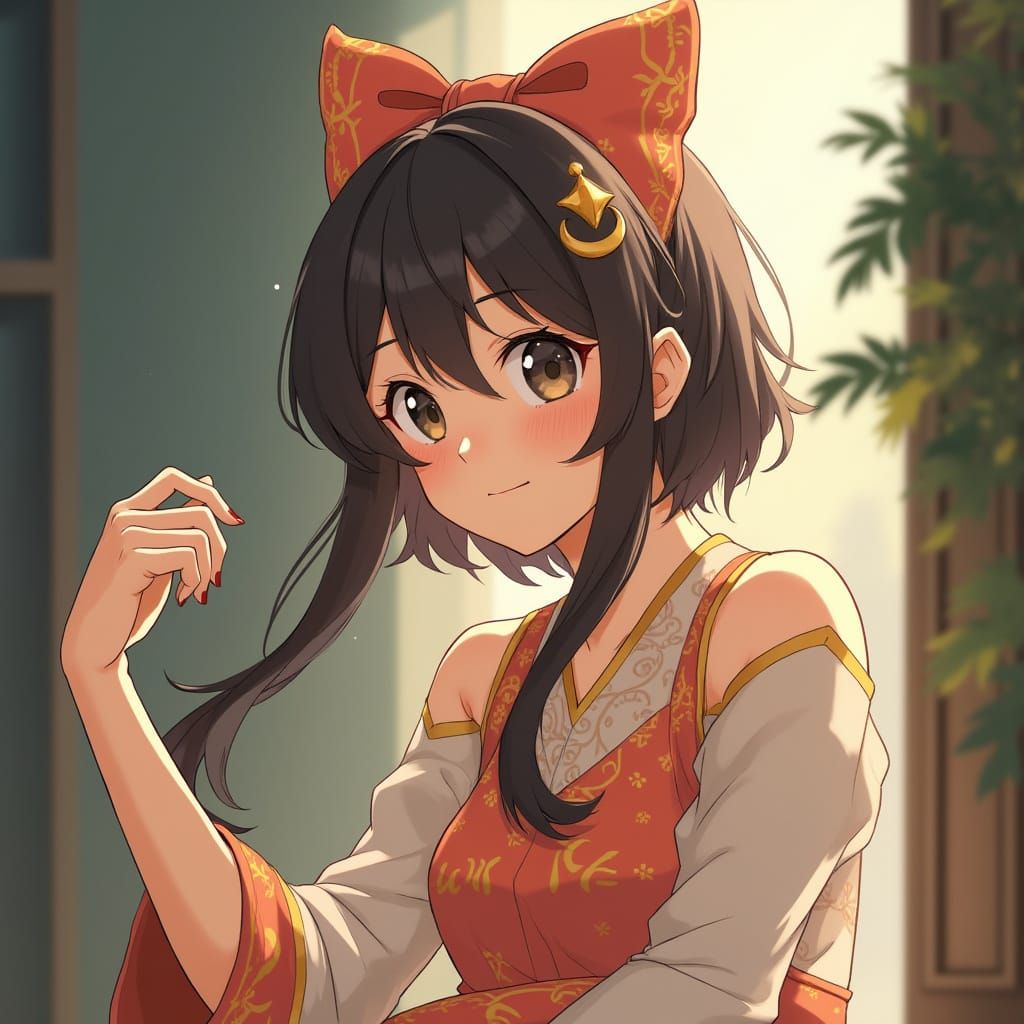 Vietnamese Girl in Áo Dài: 3D Anime Art