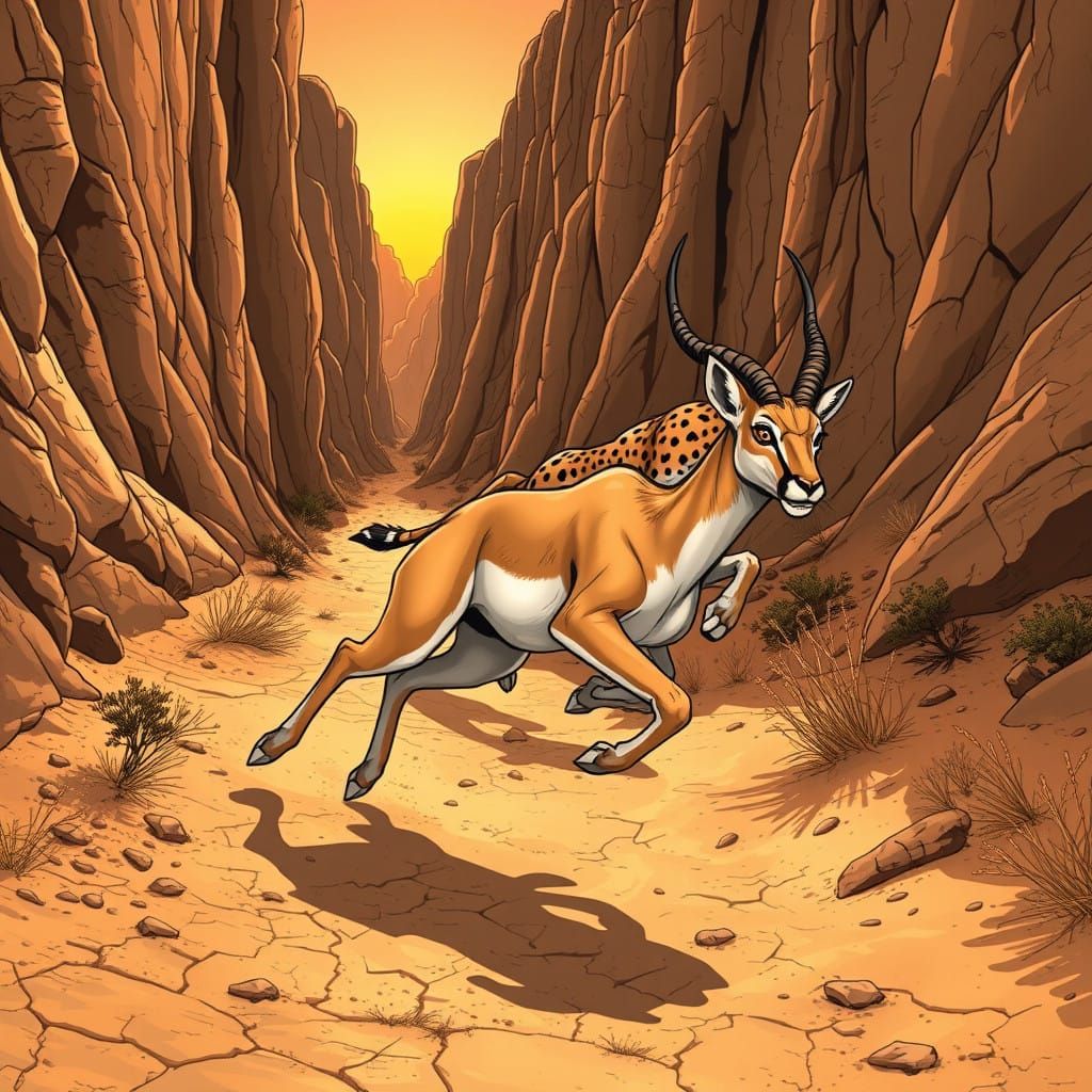 Surreal Desert Chase in New Mexico Landscape