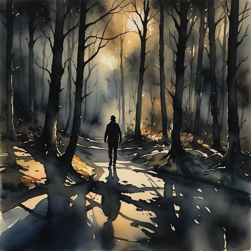 Watercolor Shadows Dancing in Flickering Light