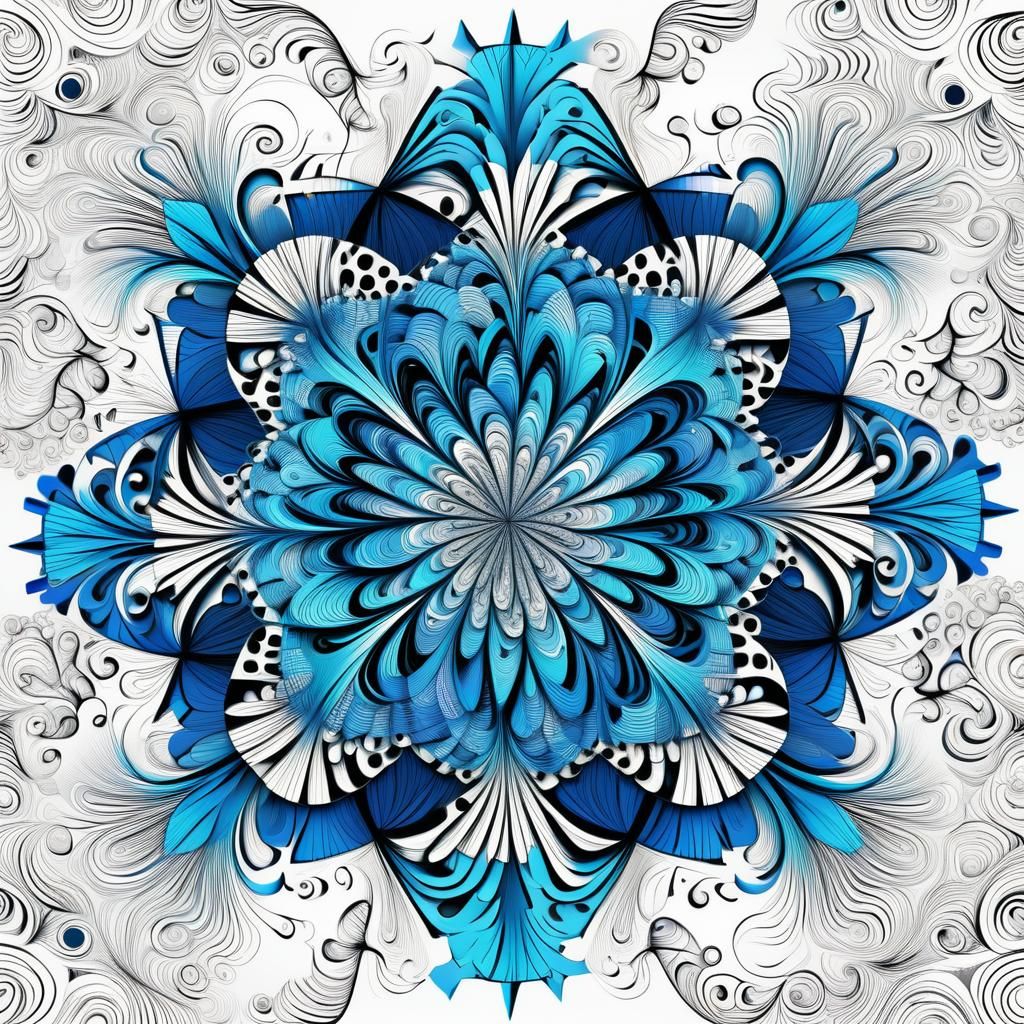Abstract Fractals with 3D Shading in Mexican Style