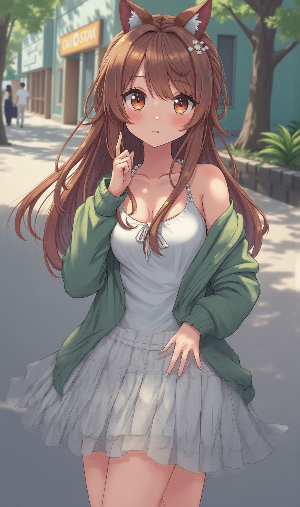 Kawaii Anime Girl in Soft White Clothing