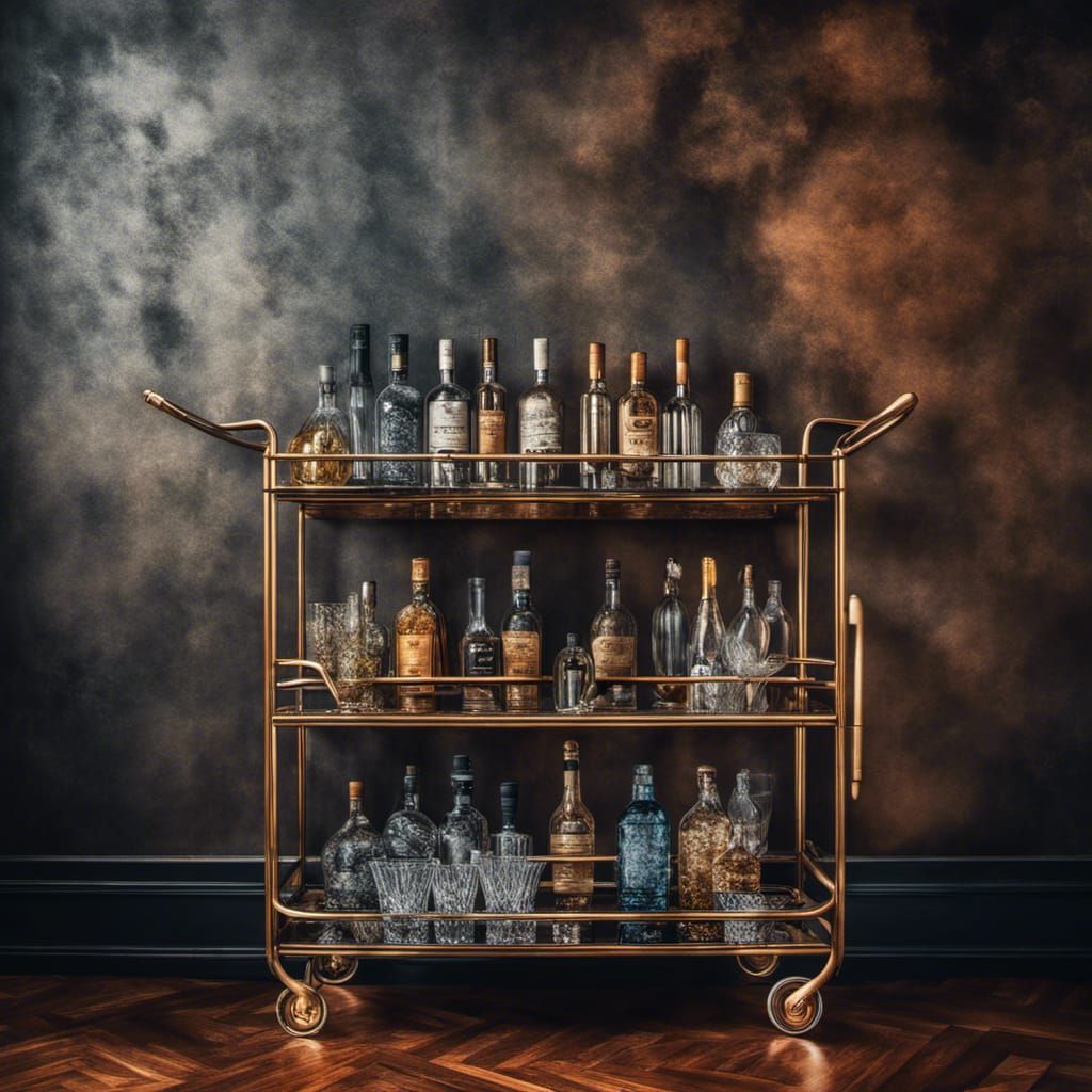 Hyperrealistic Abstract Wall Art Bar Cart Decor
