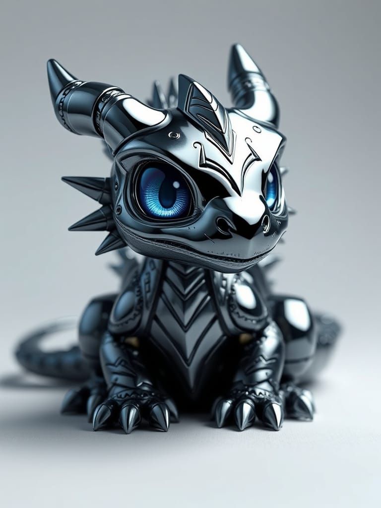 Majestic Android Dragon in Epic Fantasy Setting