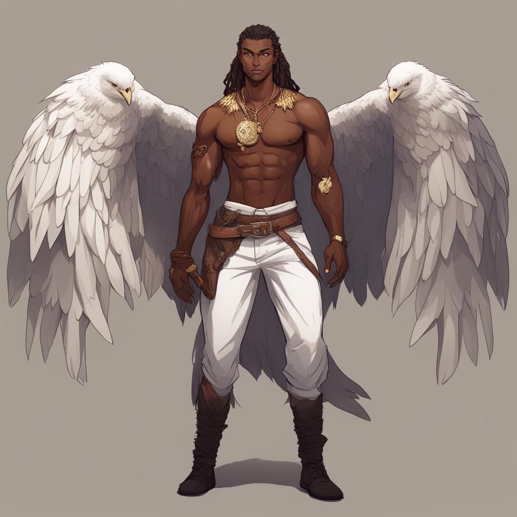 He was supposed to have wings not birds behind him