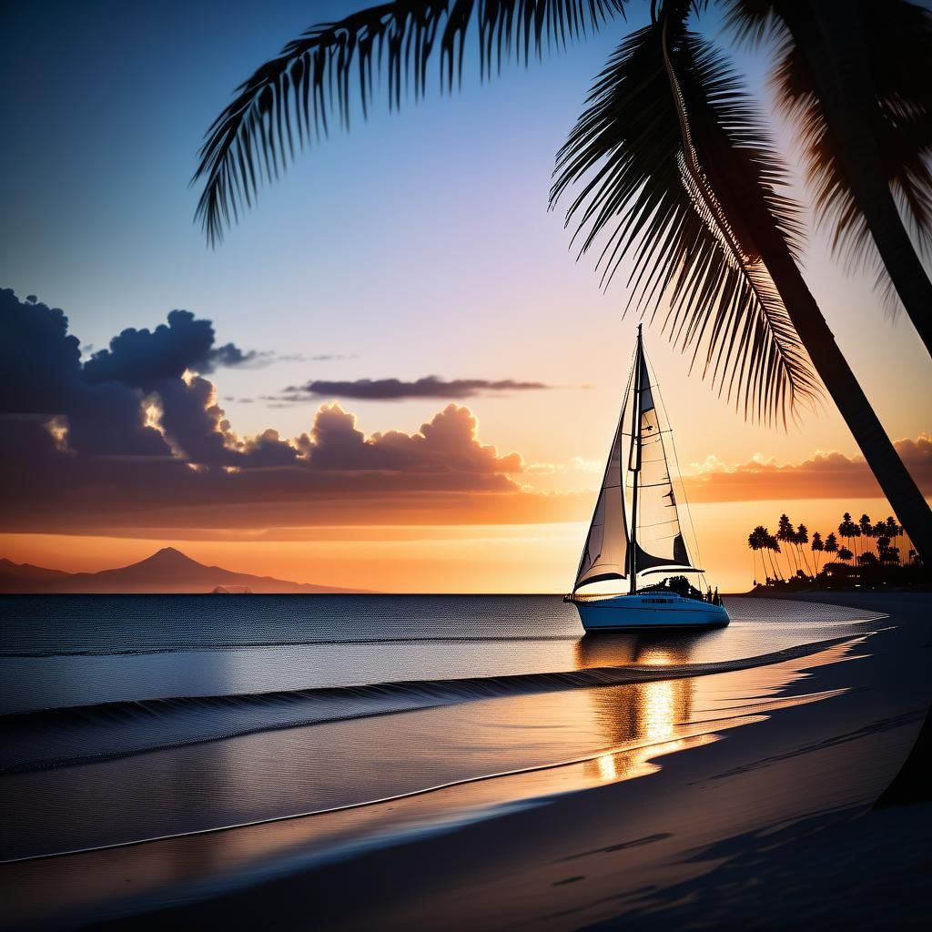 Sailboat at Sunset: Breathtaking Coastal Photograph