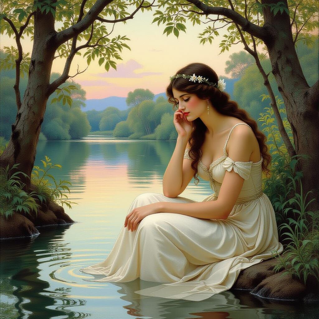 Narcissus and Echo in Academic Painting Style