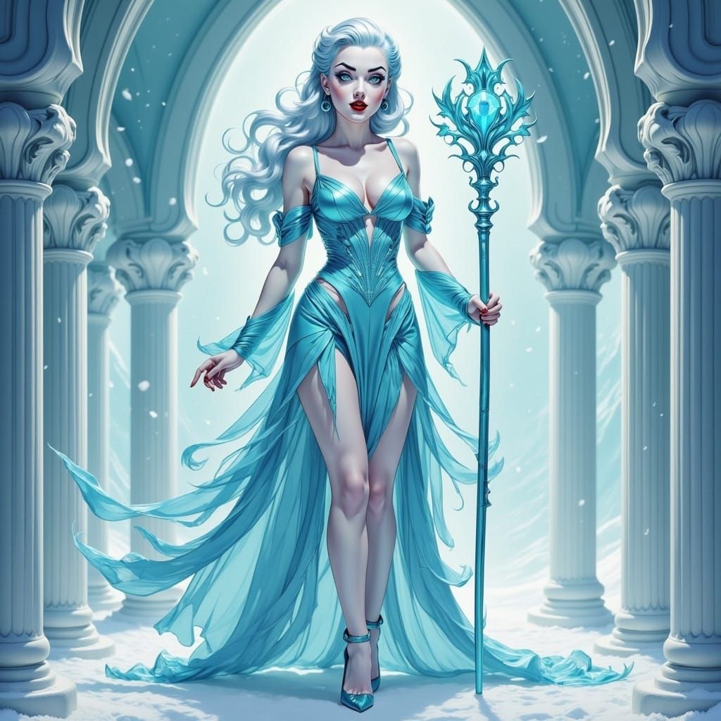Anime Ice Queen in Winter Palace