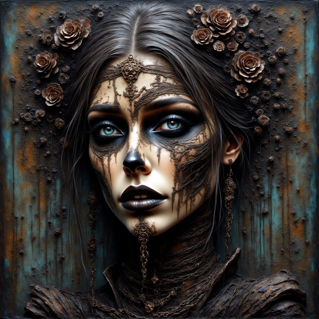 Macabre Graveyard Beauty in Artistic Style
