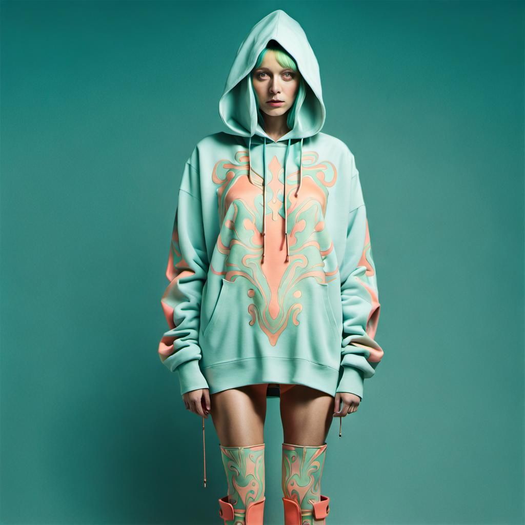 Golden Woman in Surreal Ready-to-Wear Style