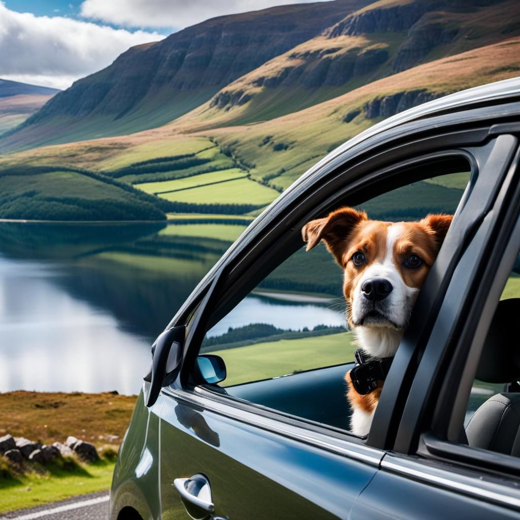 Dog's Road Trip Through Scottish Highlands