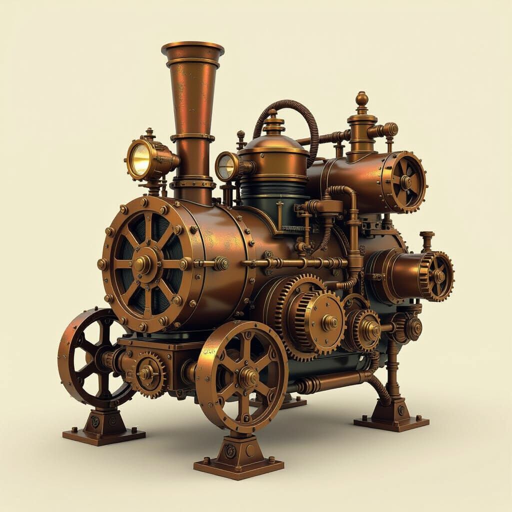 Intricate Steampunk Engine Design