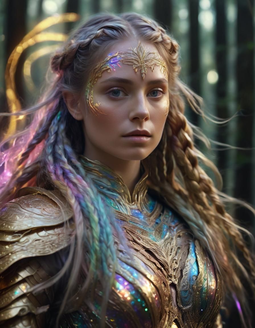 Fantasy Portrait of Woman with Braided Hair
