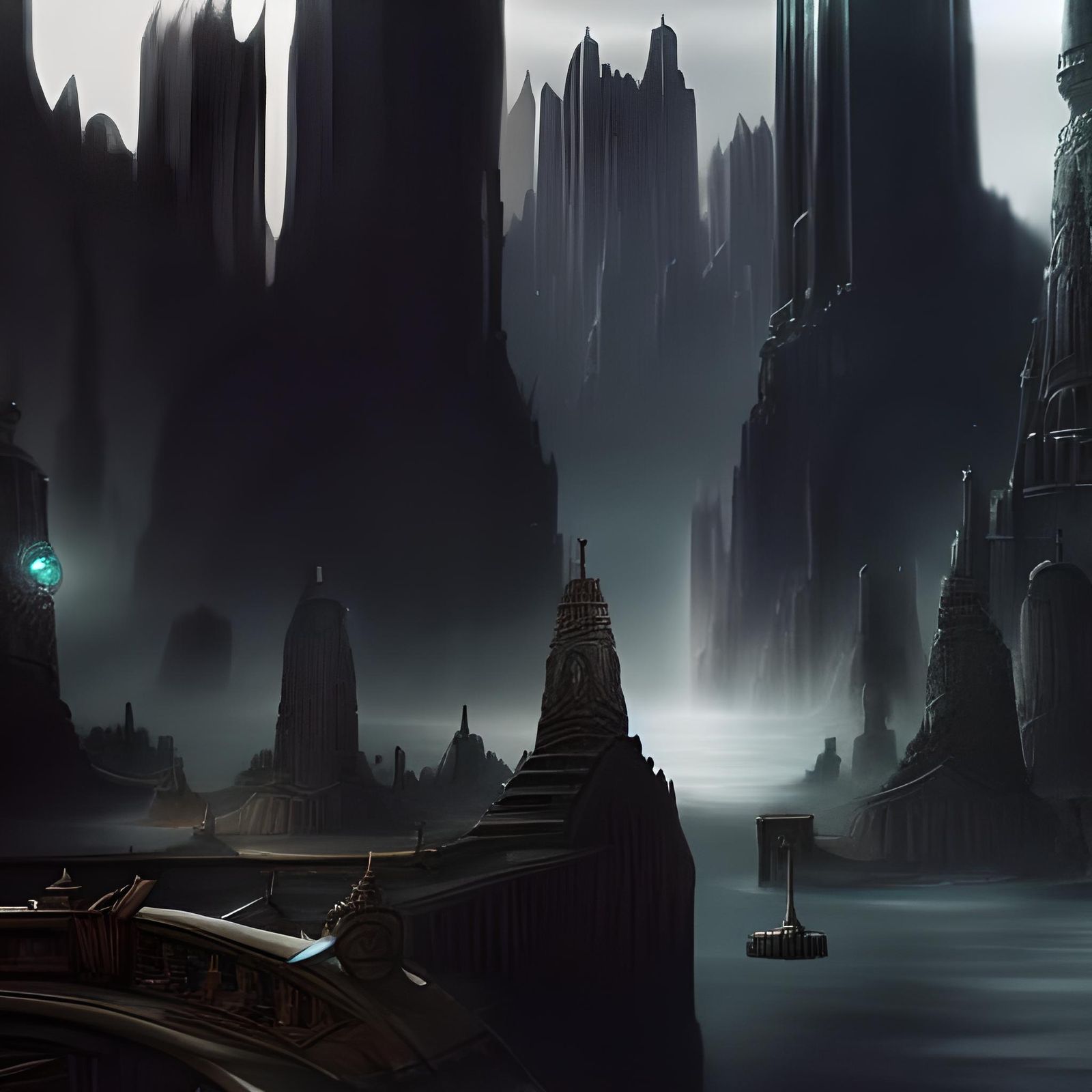 Fantastical Ancient City with Contrasting Colors