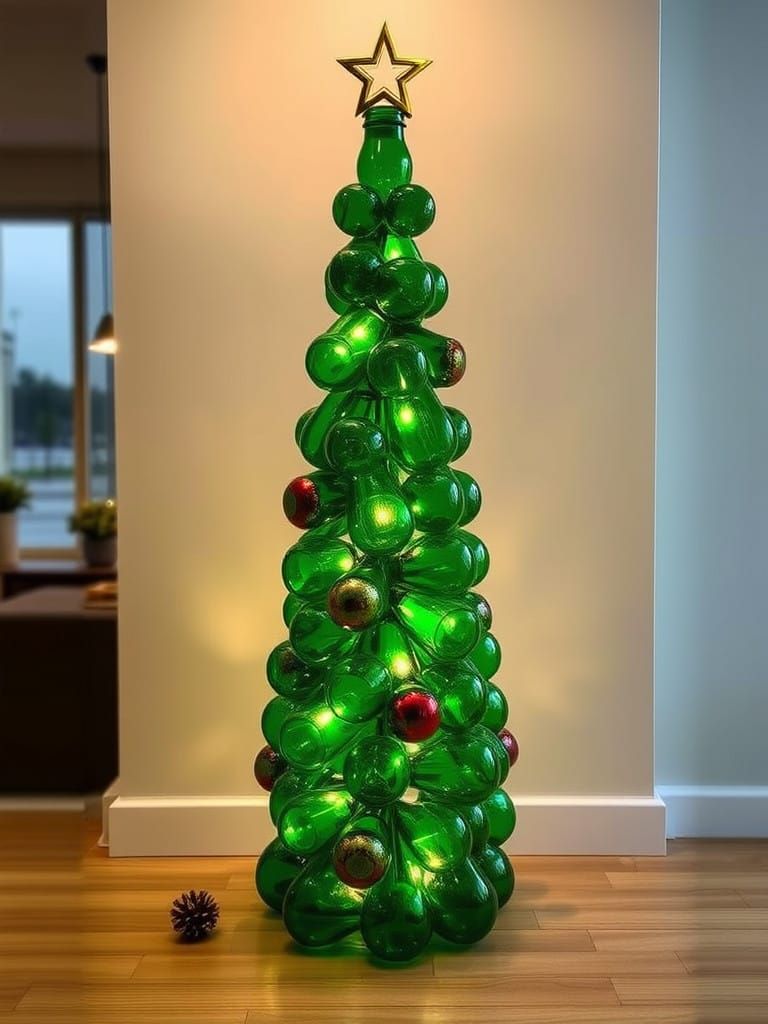 Vintage Glass Bottle Christmas Tree