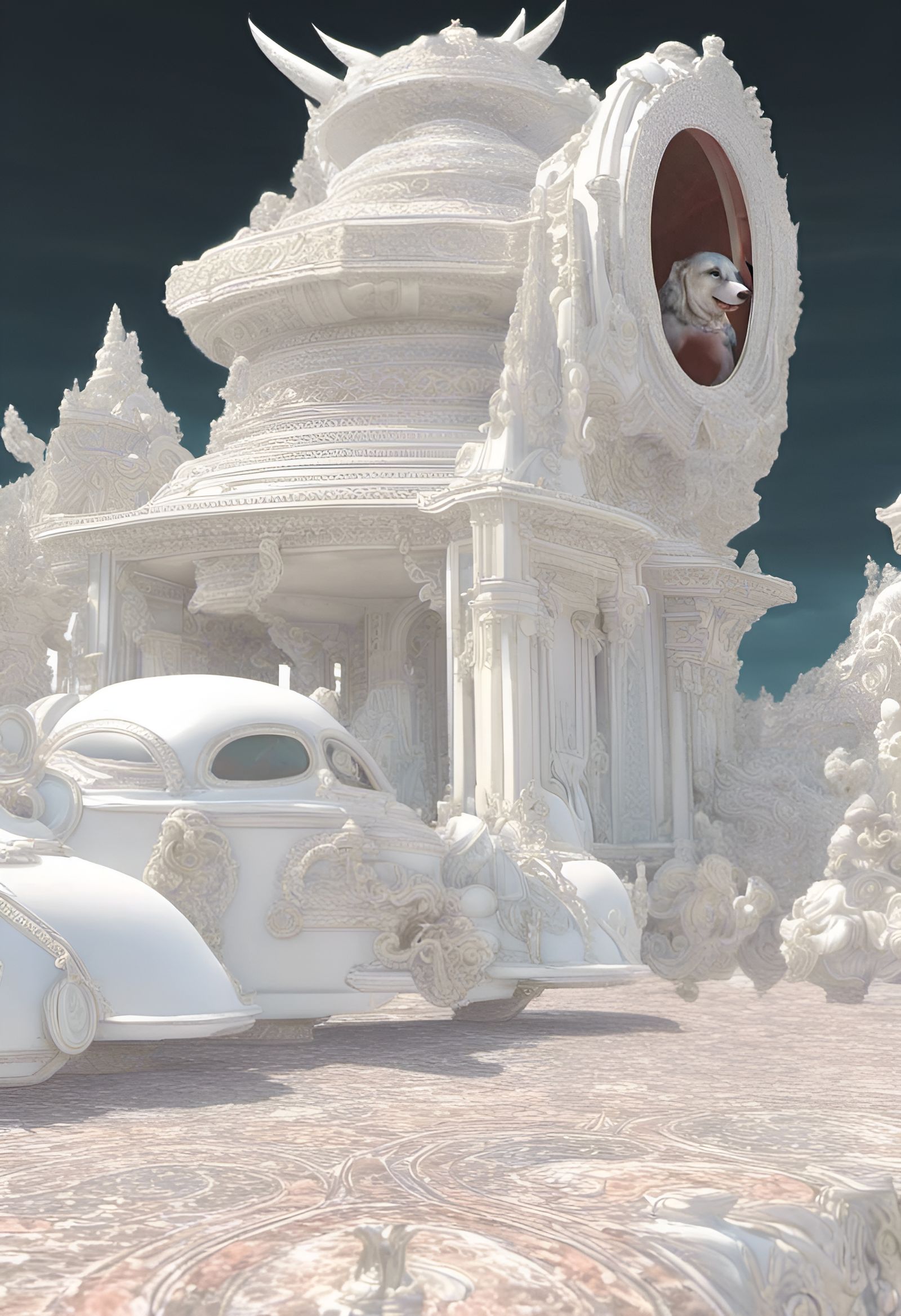Surreal Luxury Vehicles in Bizarre Cartoon Style