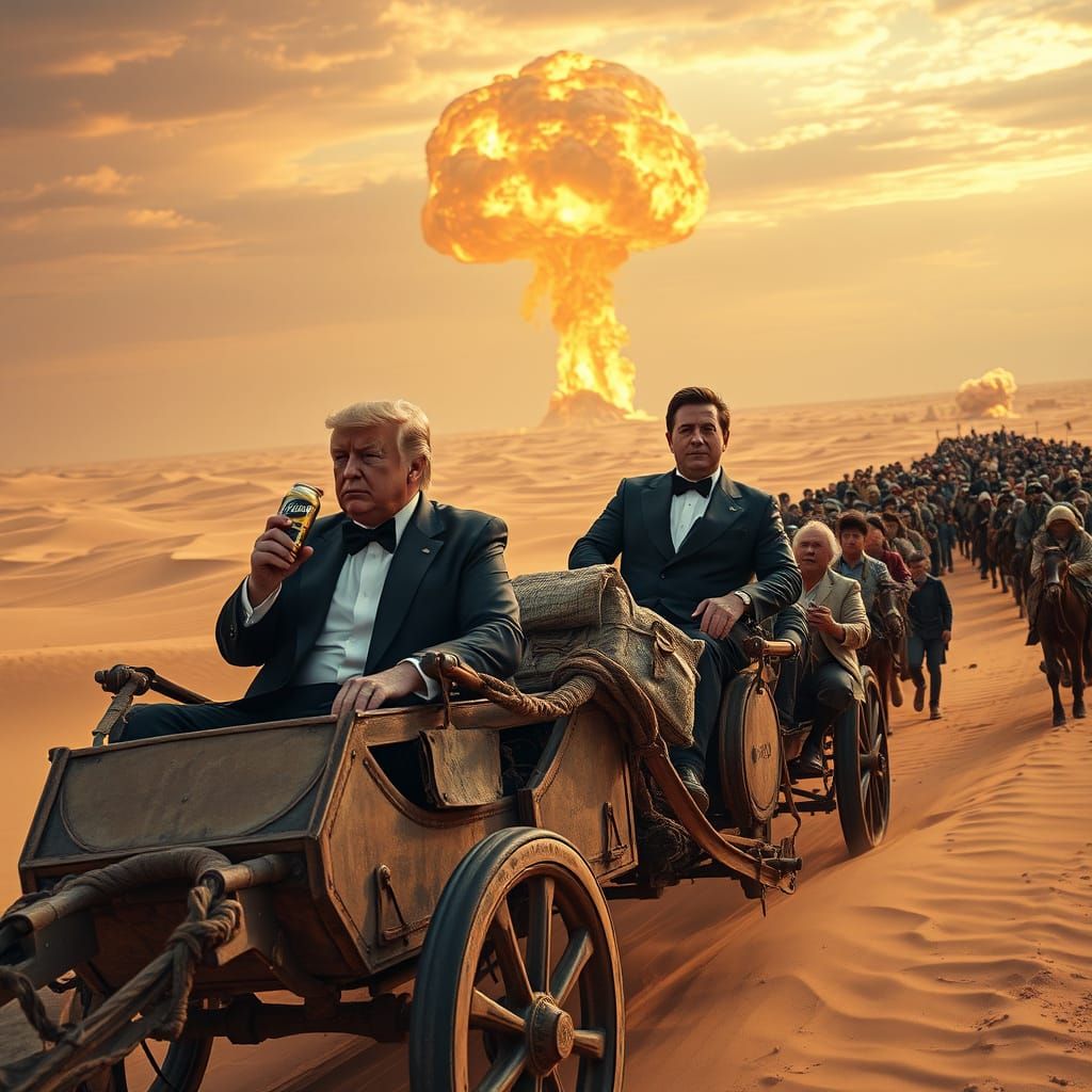 Surreal Chariot Ride Through Sahara Desert