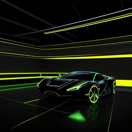 Neon Cyberpunk Logo in Deep Space