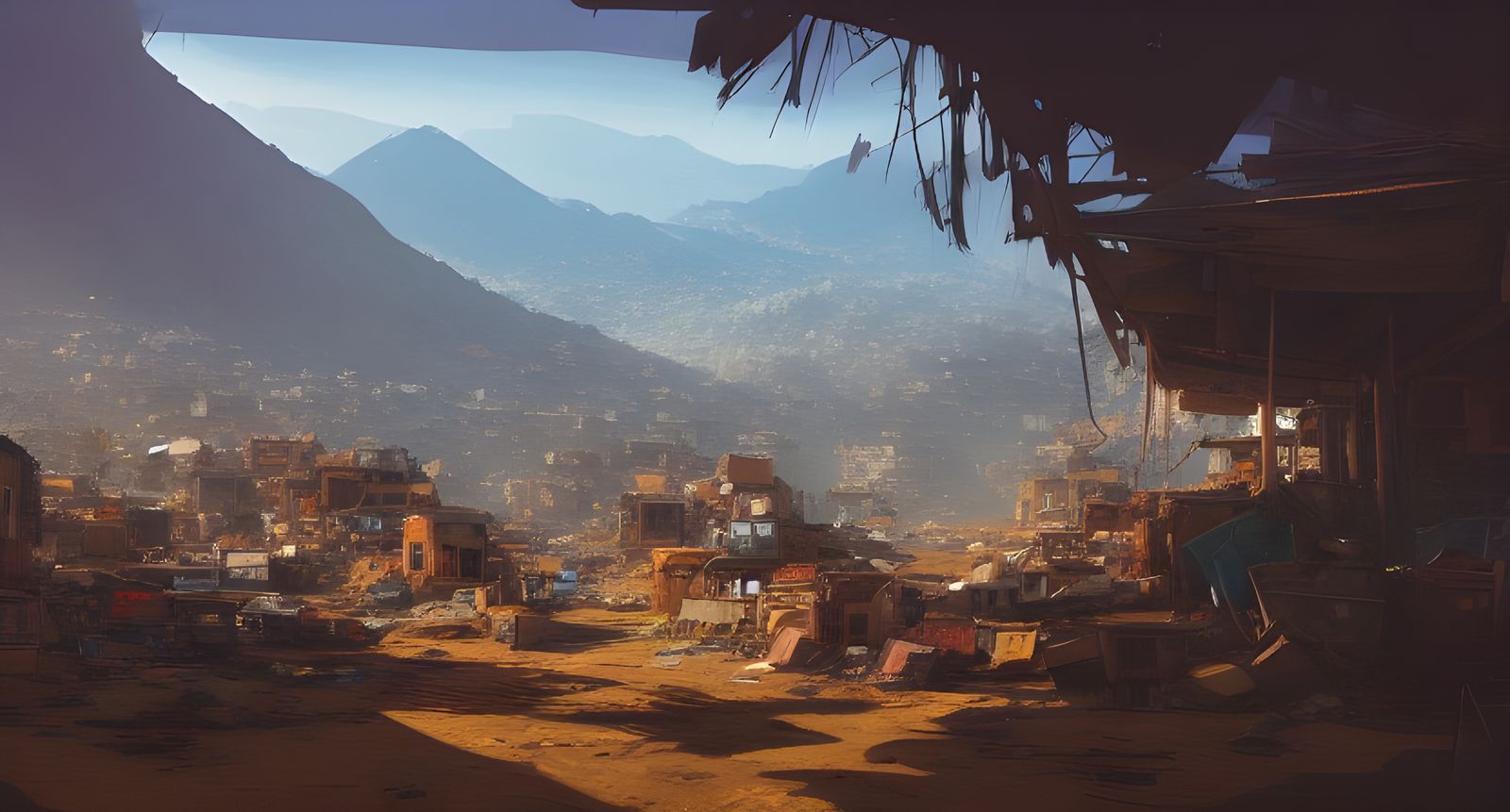 Bird's-Eye View of Hillside Shanty Town