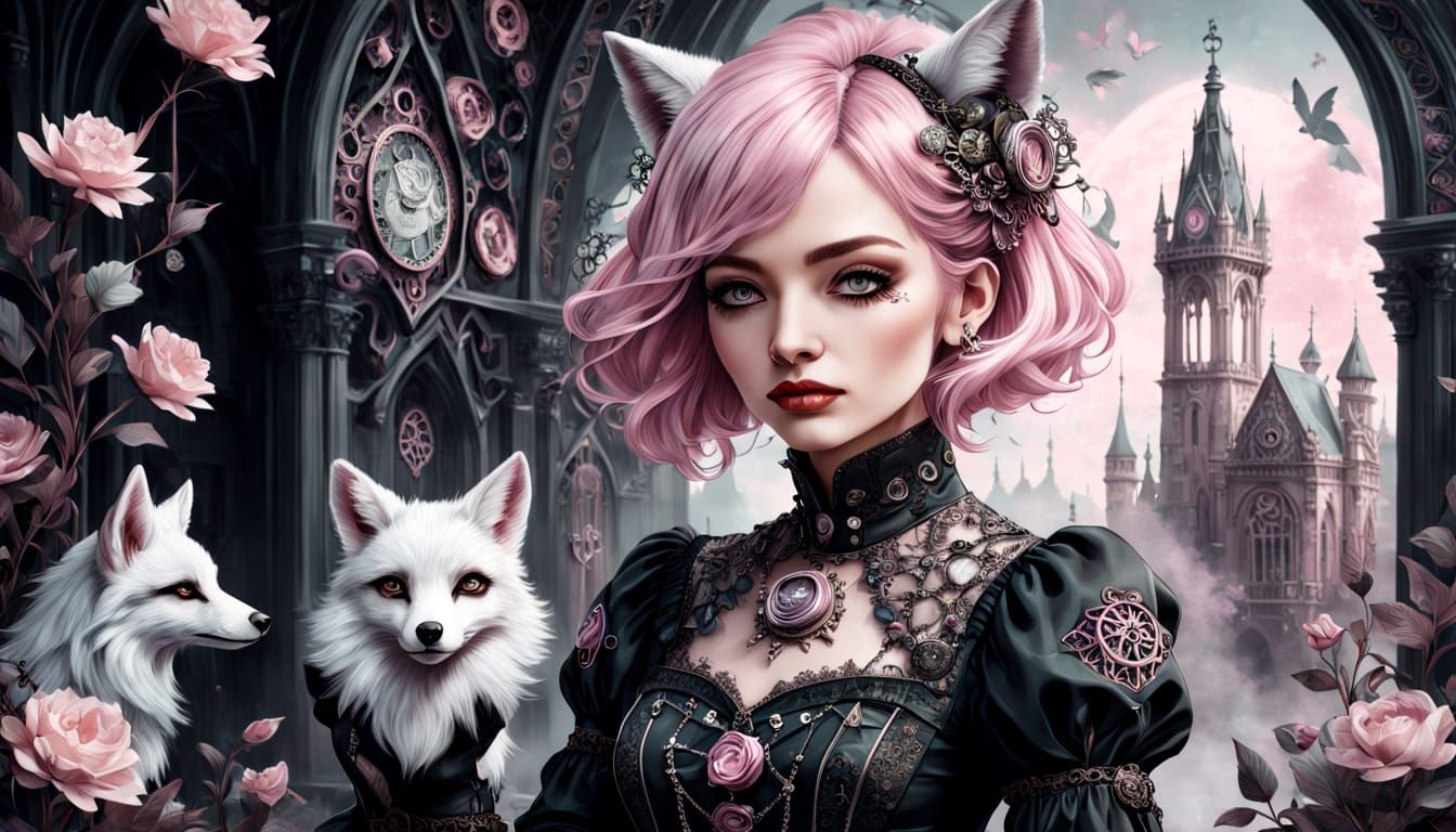 Whimsical Steampunk Goddess in Victorian Fantasy