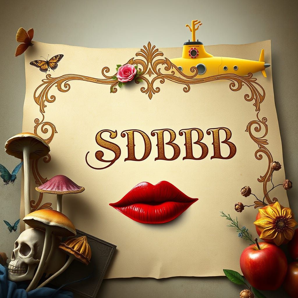 Whimsical Scroll of Ancient Wisdom in Golden Filigree