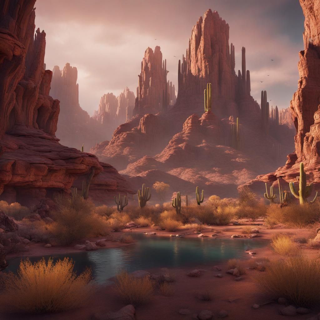Fantastical Arizona Landscape in Detailed Matte Painting