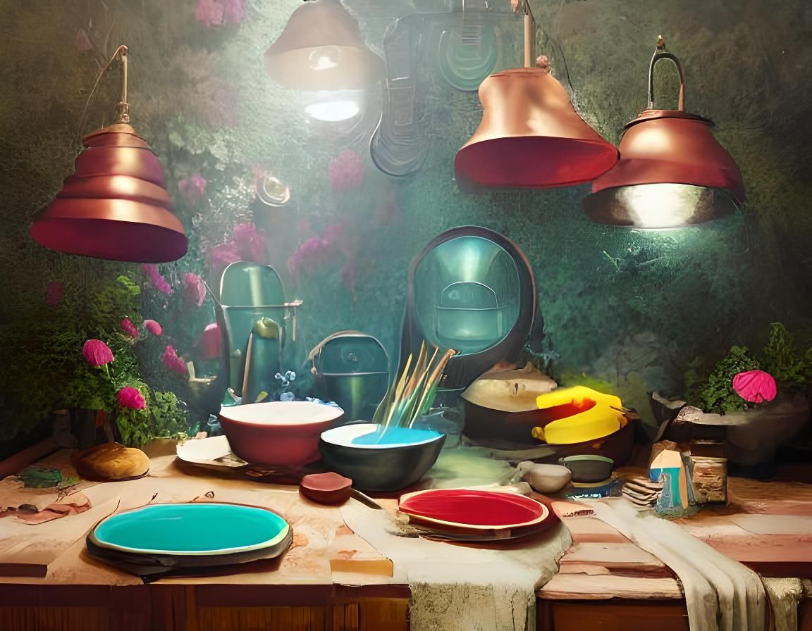 Surreal Anime Woman in Ethereal Forest: 2000s CGI Style