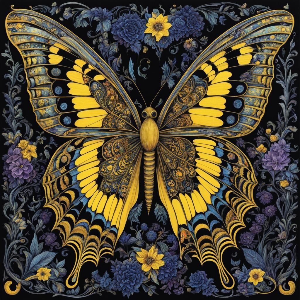 Ethereal Butterfly Angel in Gothic Surrealist Style