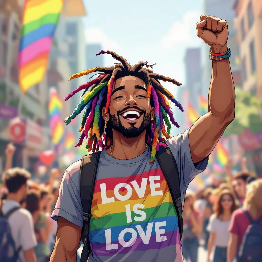 Trans Man Celebrates Pride in Anime Style