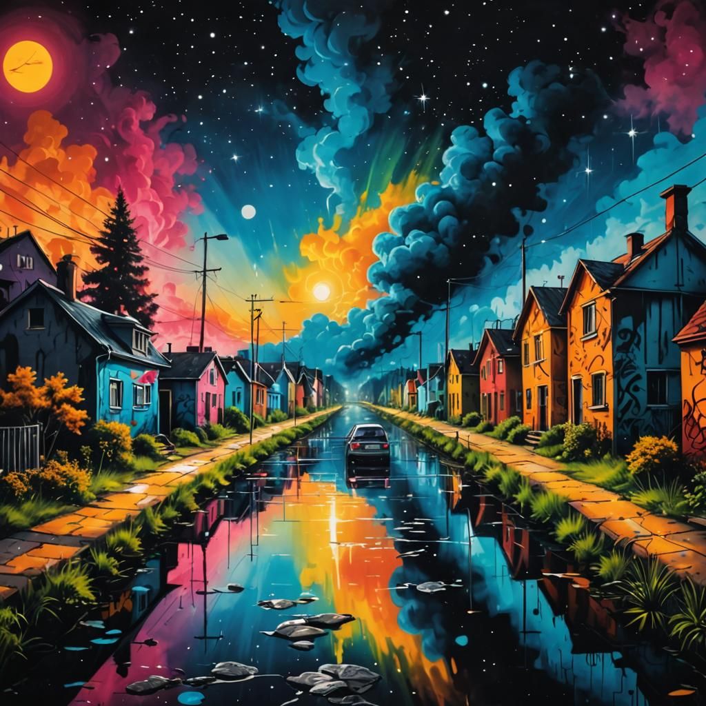 Colorful Graffiti Art on Building Facades