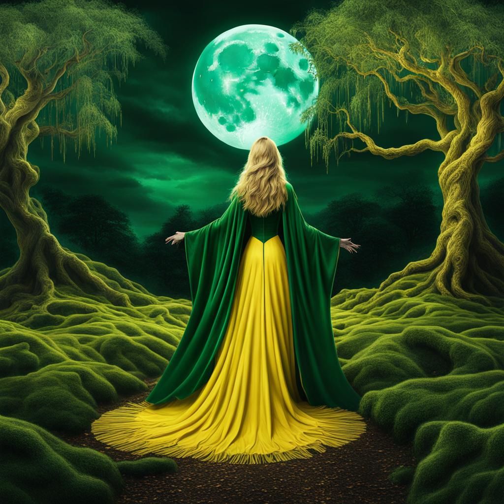 Willow Witch in Moonlight: A Photorealistic Portrait