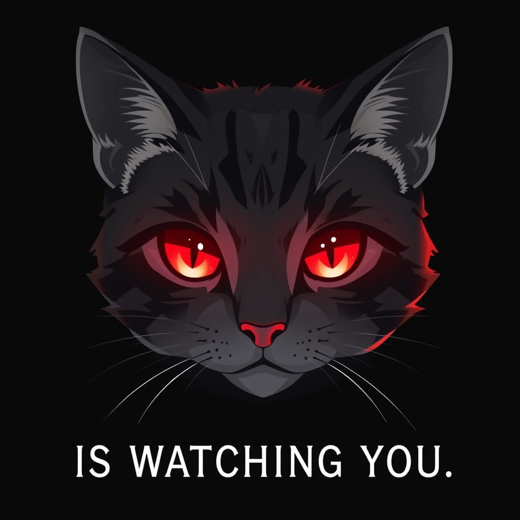 George Orwell-Style Catboy Surveillance Poster
