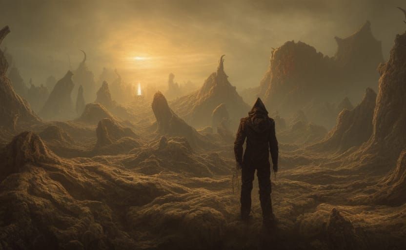 Cosmic Horror Landscape Ruined by Elder God