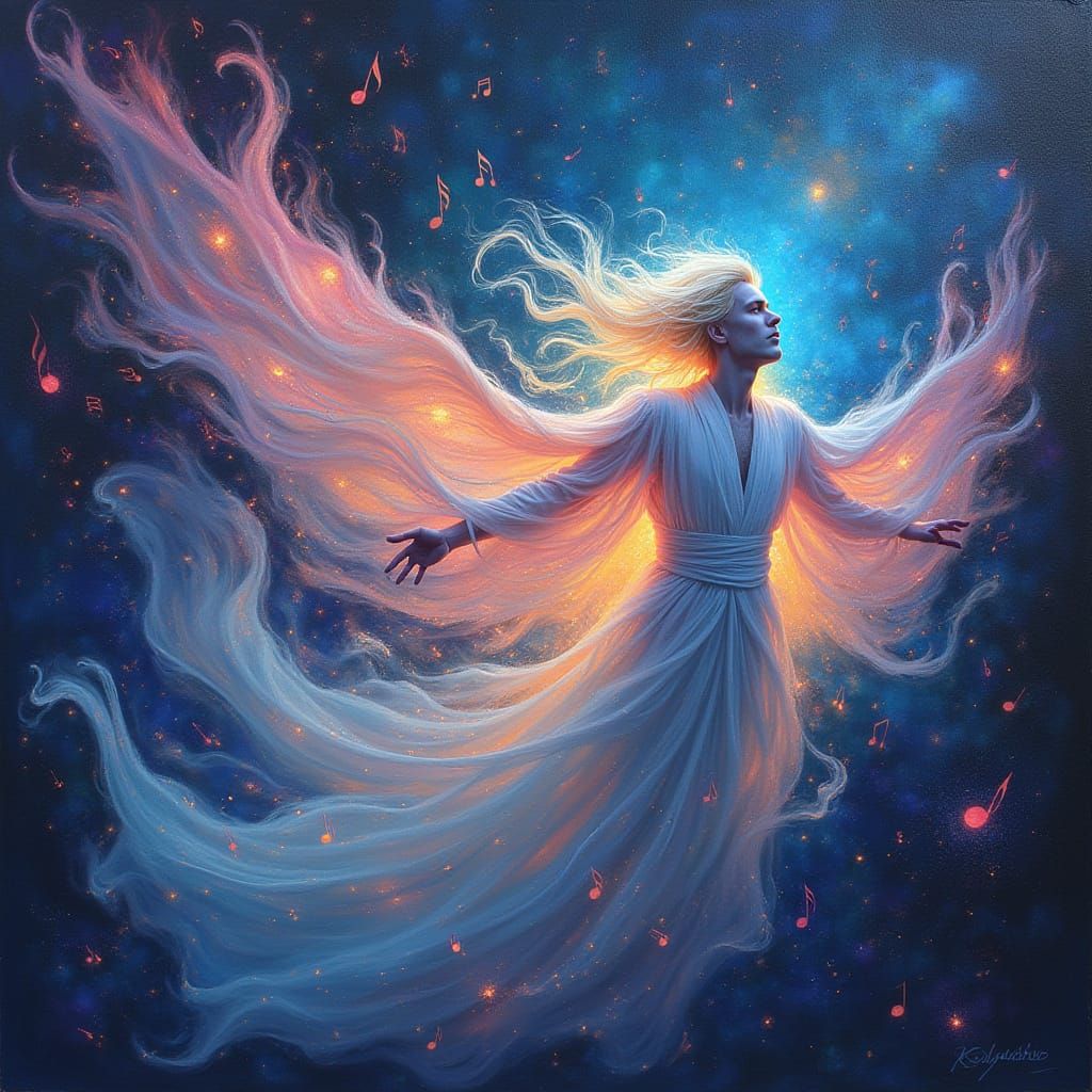 Ethereal Galactic Male in Cosmic Harmony